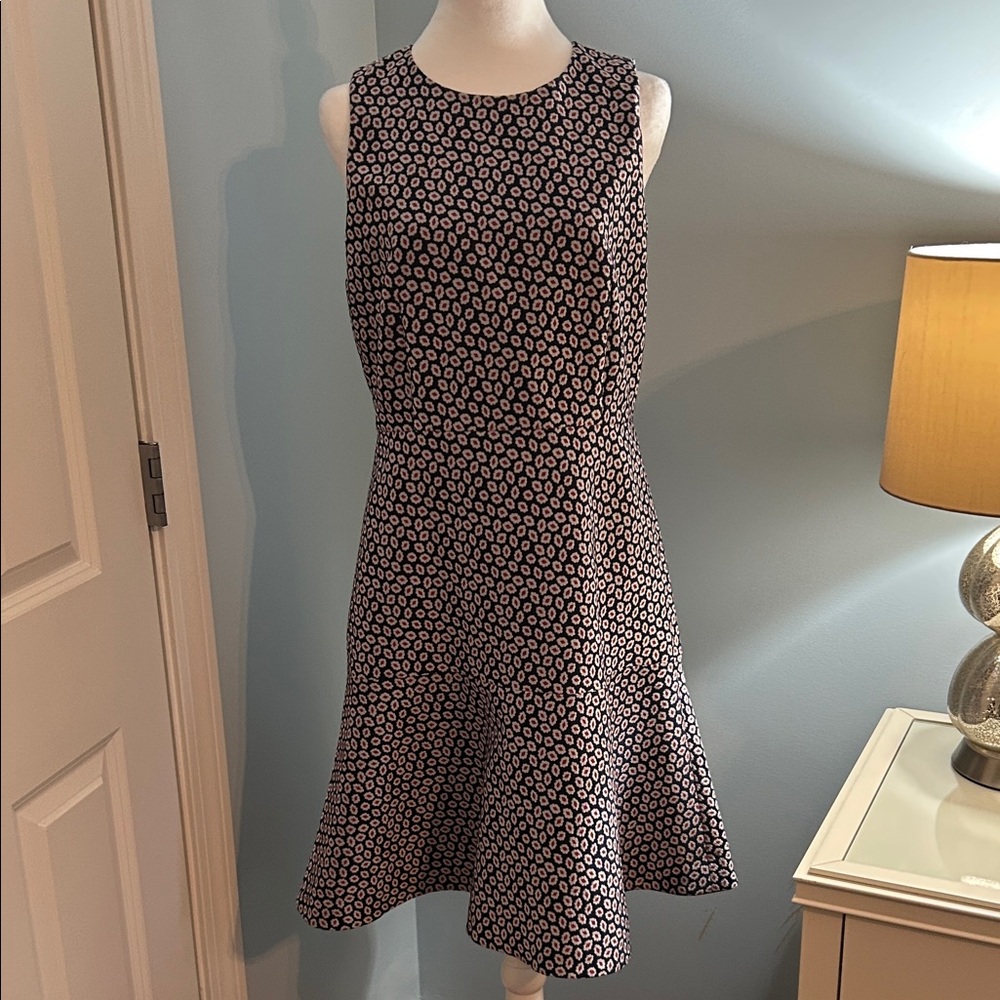 J. Crew Navy and Pink Patterned Mini Dress